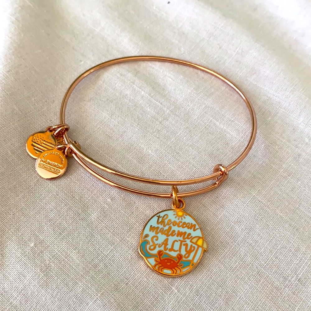 Alex and Ani Salty Ocean Bangle bracelet Rose gold